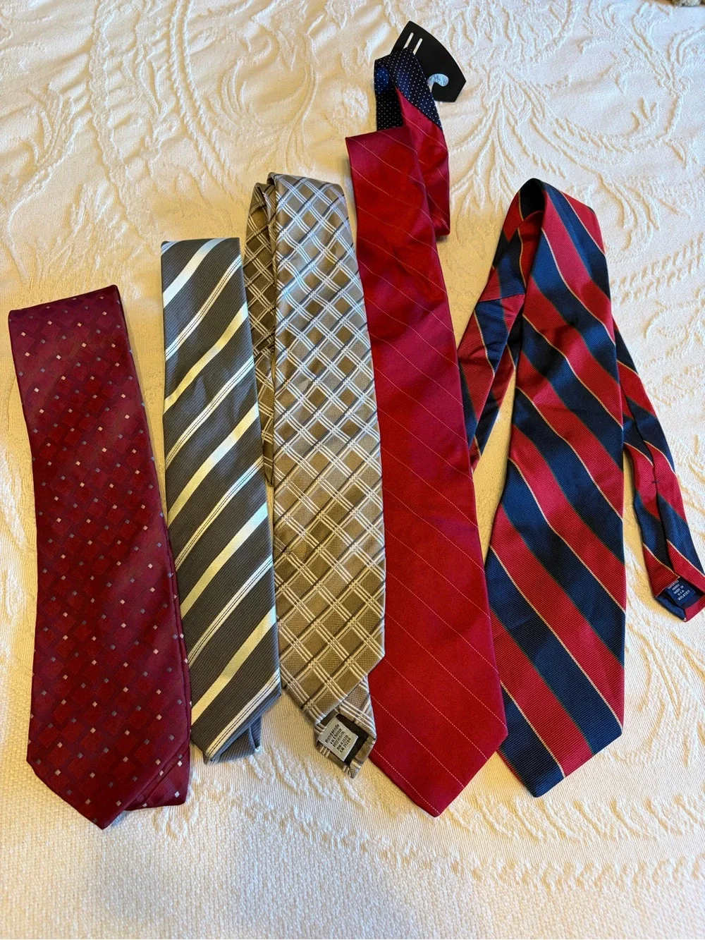 Lot of 5 varied silk ties - all in EUC or GUC